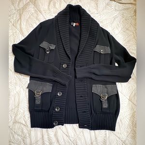 Guess Men Cardigan sweater, Size M, Black